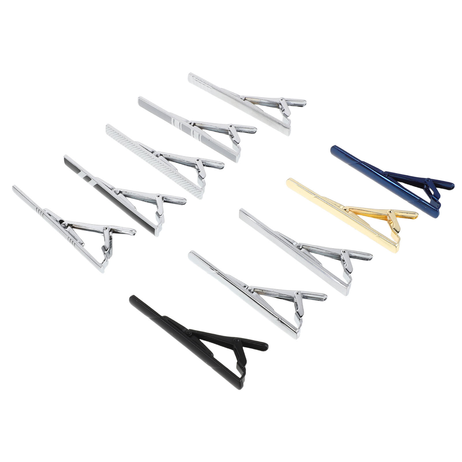 Tie Bar Set Gift - 10Pcs Men's Necktie Clip Set Business