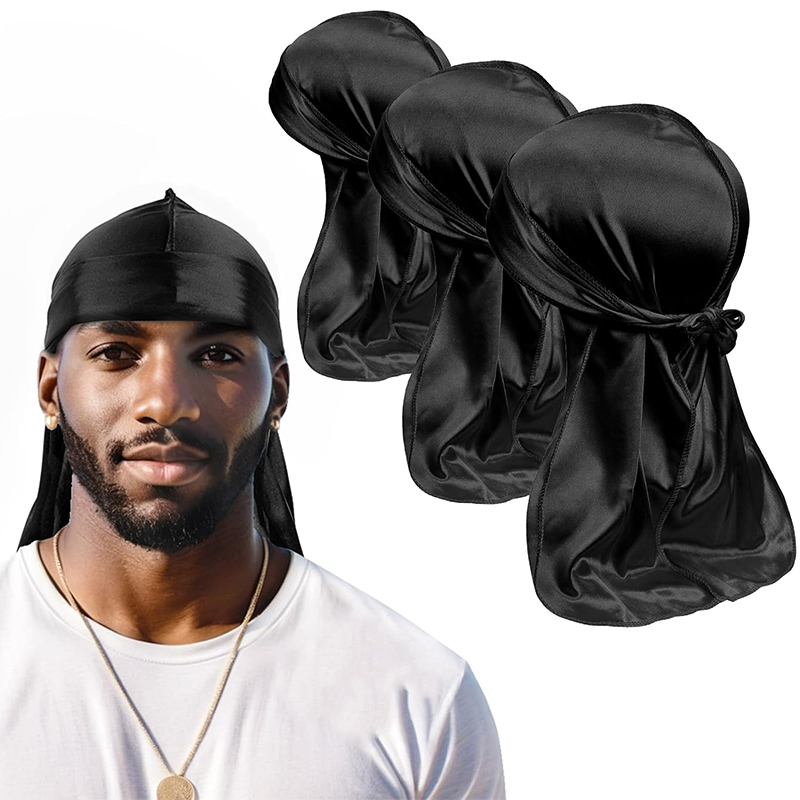 Bandana Doo Rag - 3PCS/LOT Men's Silky Durag Shower Cap