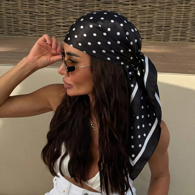 2026 New Dot Print Square Scar - Face Scarf Mask ulasan dan harga