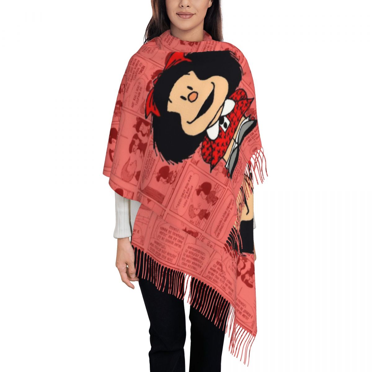 Women's Tassel Scarf Mafaldas  - Pashmina Wrap Large ulasan dan harga