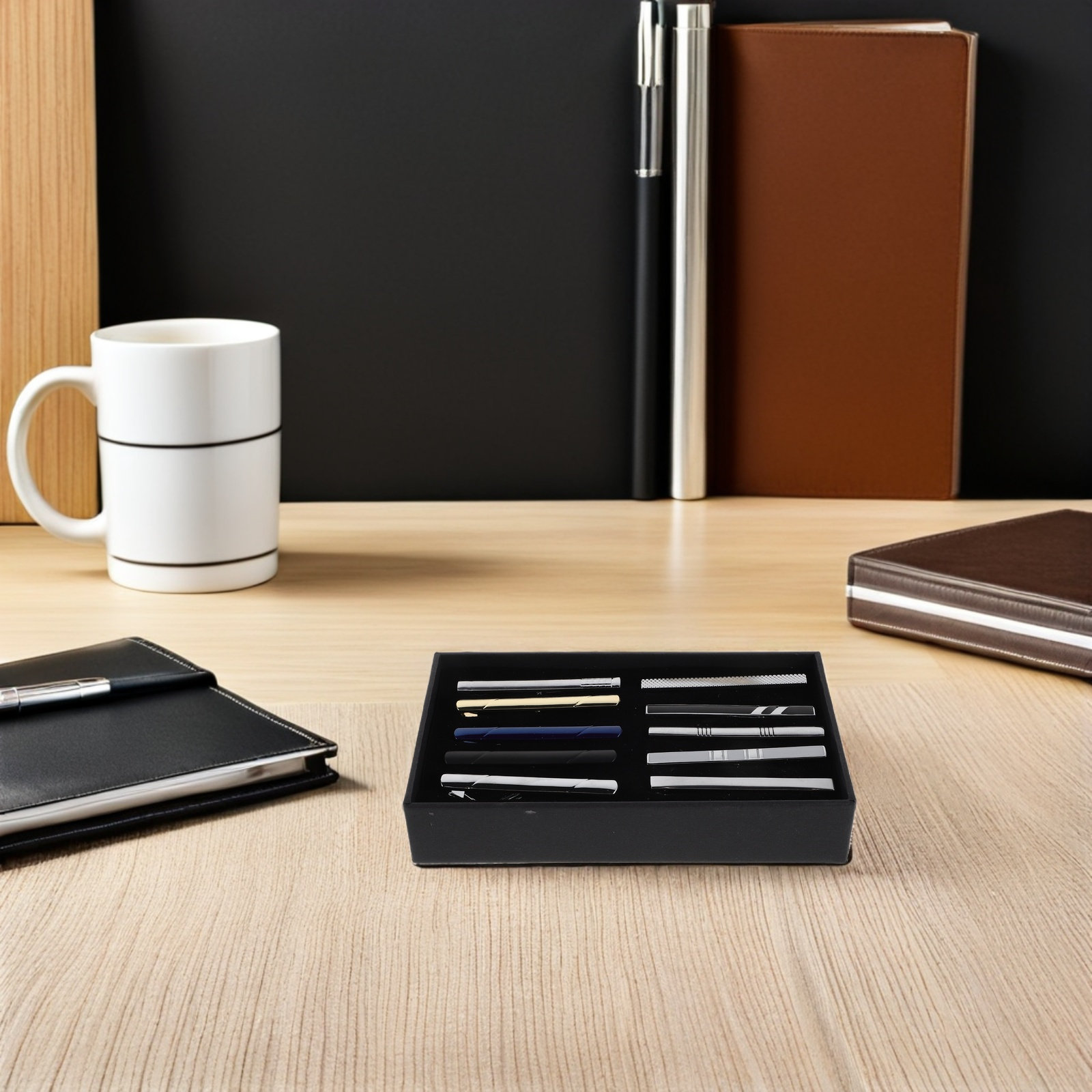 10Pcs Men's Necktie Clip Set B - Tie Bar Set Gift ulasan dan harga