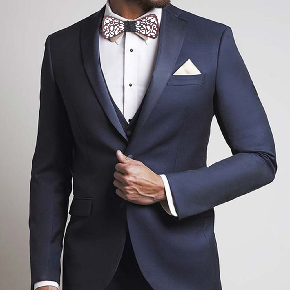 Christmas Gift Wooden Bow Ties - Silk Tie Striped ulasan dan harga