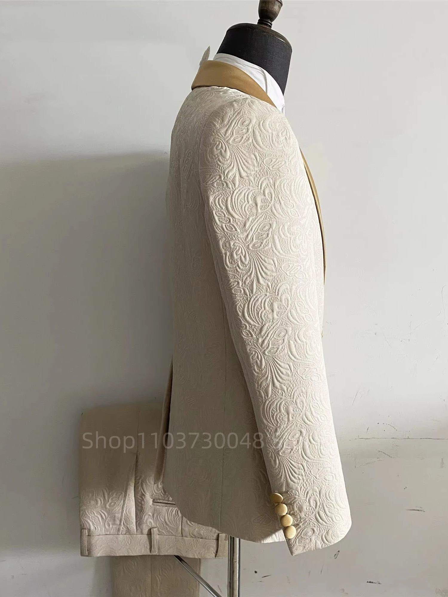 2 Piece Champagne Jacquard Men - Muffler Men Wool ulasan dan harga